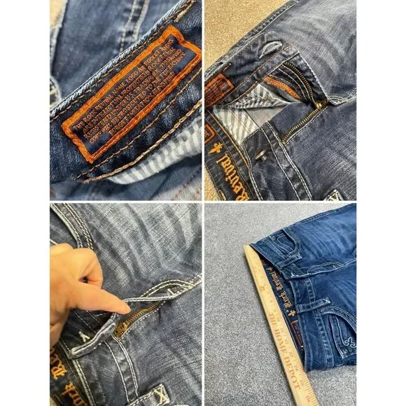 Rock Revival chrissie straight jeans size 30 low rise dark wash flip pocket Y2K - Picture 10 of 12